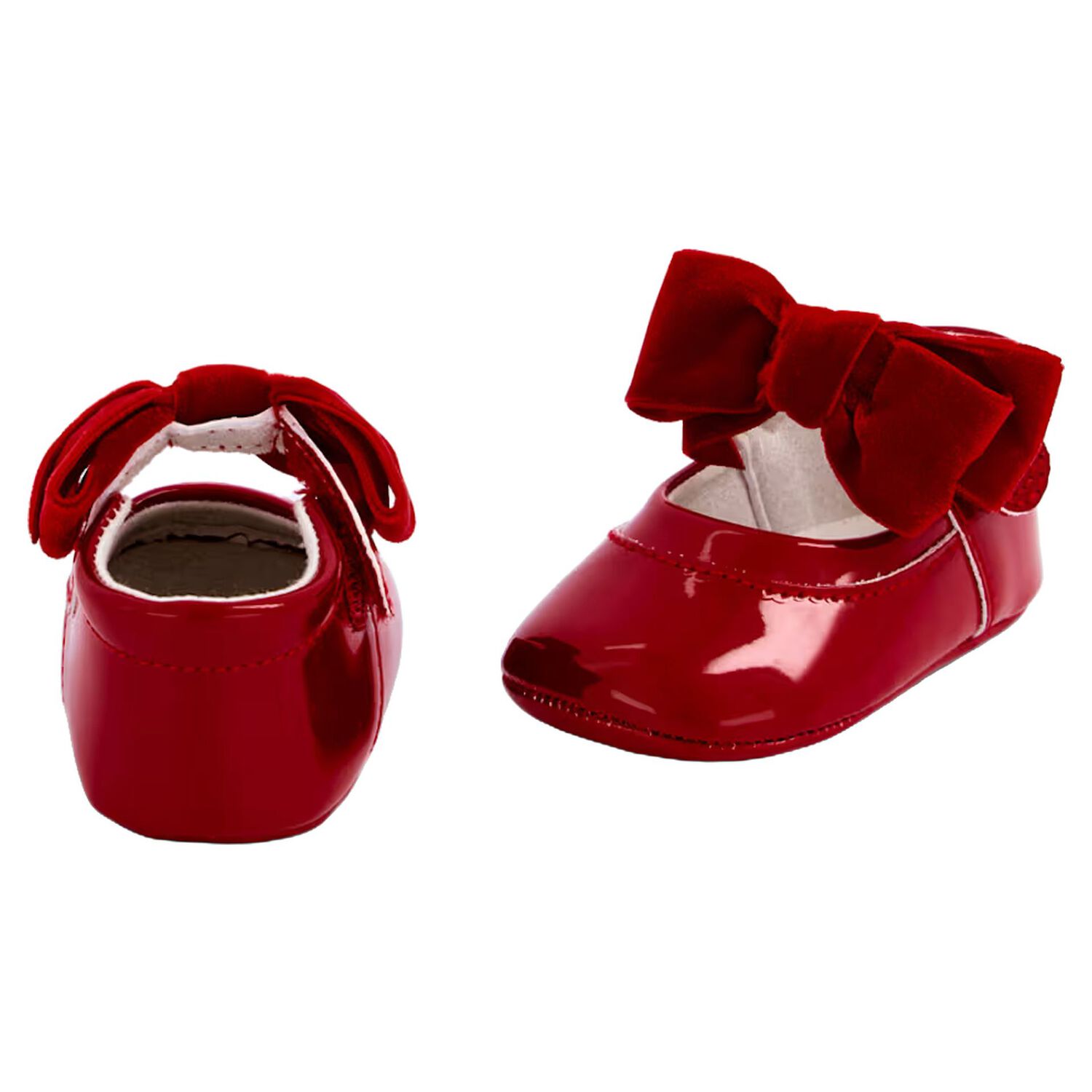 Baby Red Bow Leather Pre Walker Shoes, 3, hi-res