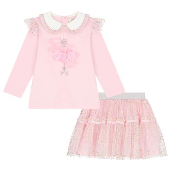 Girls Pink Tulle Skirt Set