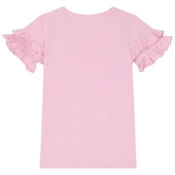 Girls Pink Bunny Logo T-Shirt