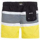 Boys Yellow & Navy Blue Swim Shorts, 1, hi-res