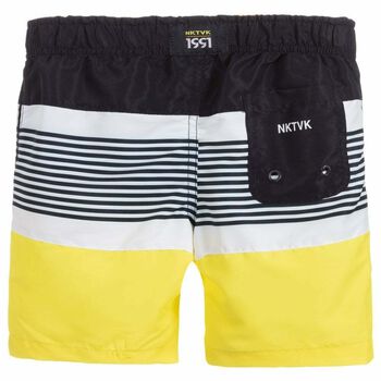 Boys Yellow & Navy Blue Swim Shorts