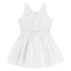 Younger Girls White Check Sleeveless Dress, 1, hi-res