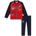 Boys Red & Navy Tracksuit, 2, hi-res