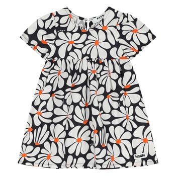 Younger Girls Navy Blue & White Floral Dress
