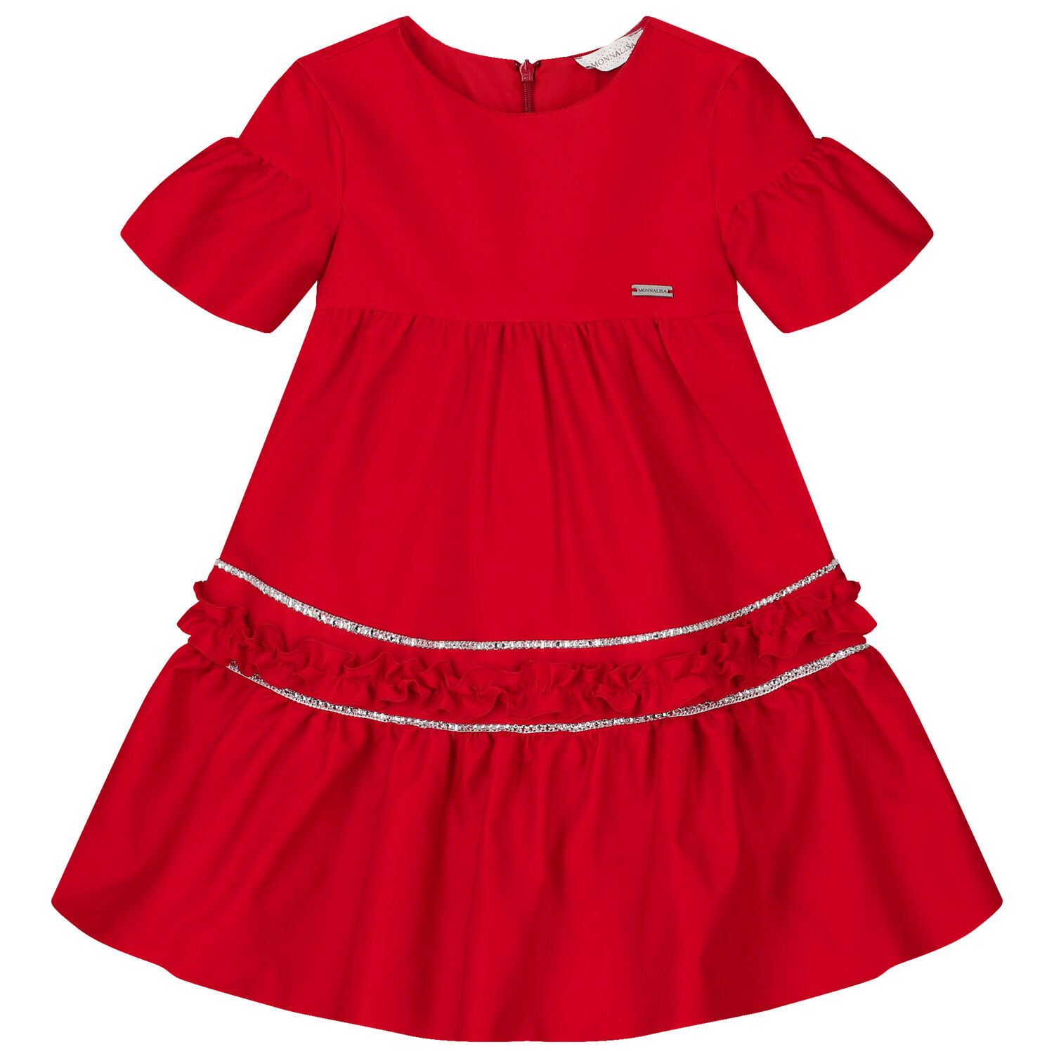 monnalisa red dress Monnalisa Girls Red Embellished Dress