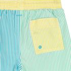 Boys Green & Yellow Striped Swim Shorts, 1, hi-res