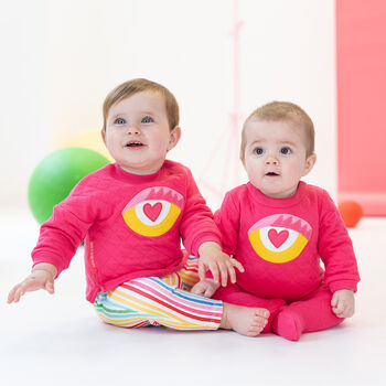 Baby Girls Pink Heart Babygrow