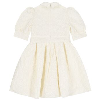 Girls White Logo Taffeta Dress