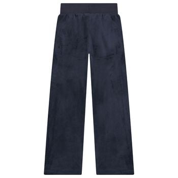 Girls Navy Blue Crystal Embellished Diamant&eacute; Logo Trousers