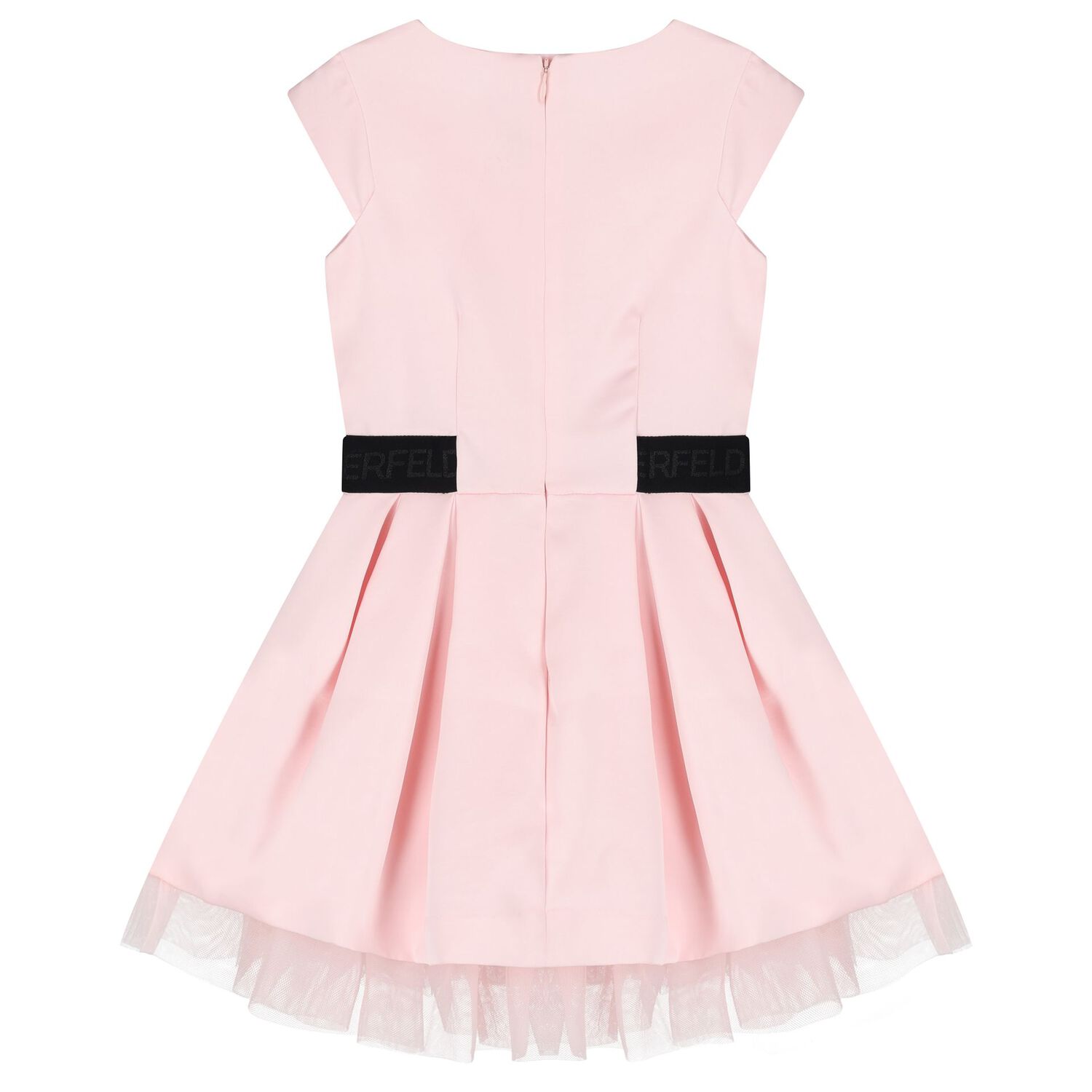 Girls Pink Satin Logo Dress, 1, hi-res