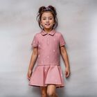 Girls Pink Logo Dress, 1, hi-res