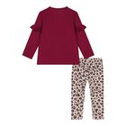 Baby Girls Burgundy & Beige Leggings Set, 1, hi-res