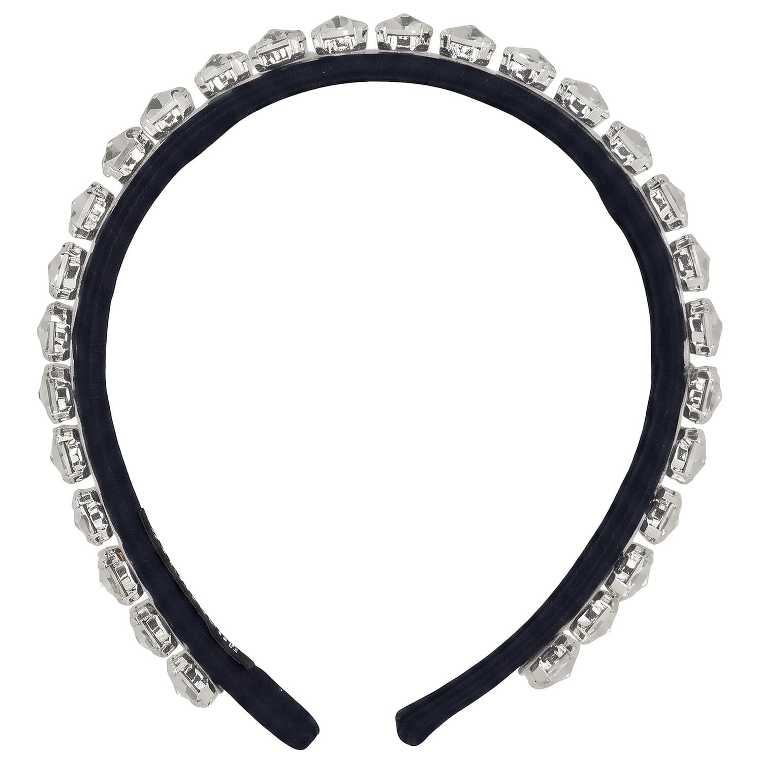 Girls Navy Blue Crystal Embellished Headband, 1, hi-res