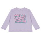 Girls Lilac Logo Long Sleeve Top, 1, hi-res