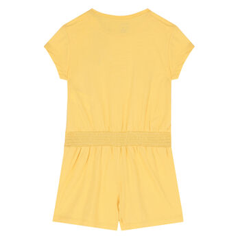 Girls Yellow Logo Playsuit