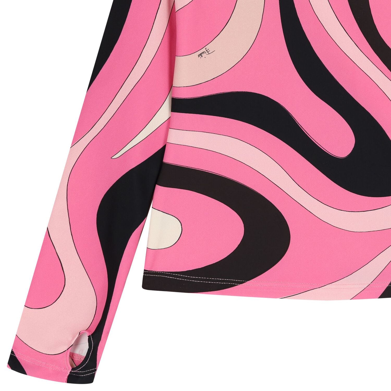 Girls Pink Vortice Logo Long Sleeve Top, 1, hi-res