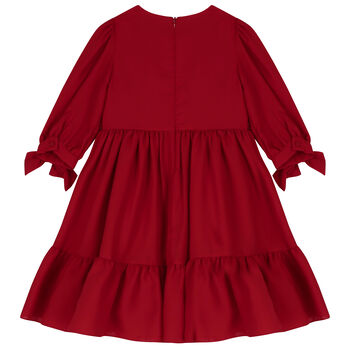 Girls Red Chiffon Dress