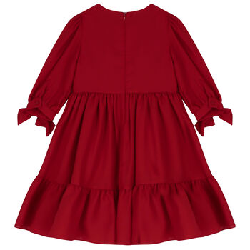 Girls Red Chiffon Dress