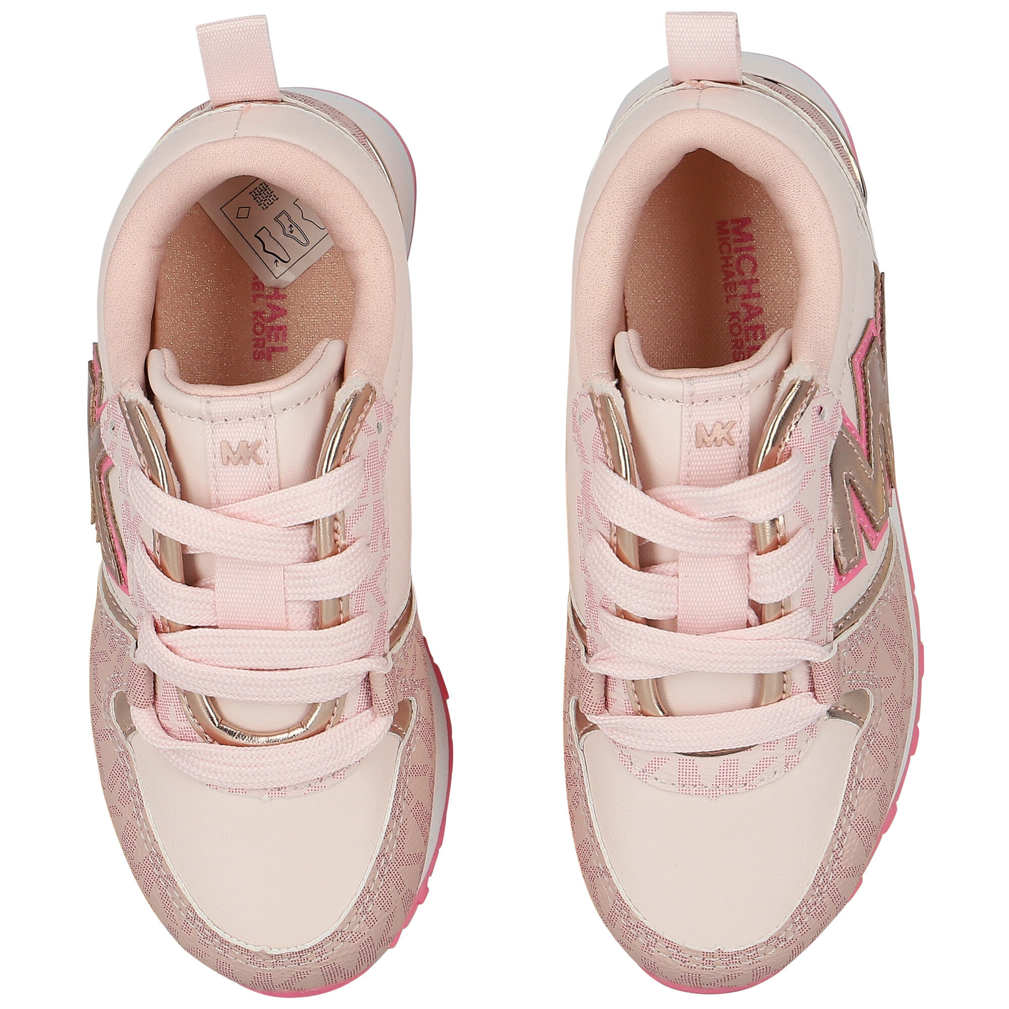 MICHAEL KORS Girls Pink & Gold Logo Trainers | Junior Couture