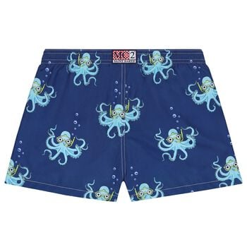 Boys Navy Blue Octopus Swim Shorts