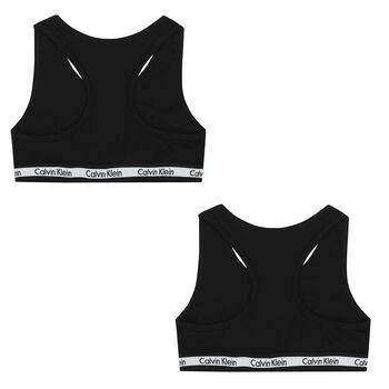 Girls Black Logo Bralette (2-Pack)