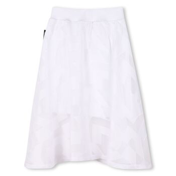 Girls White Logo Skirt