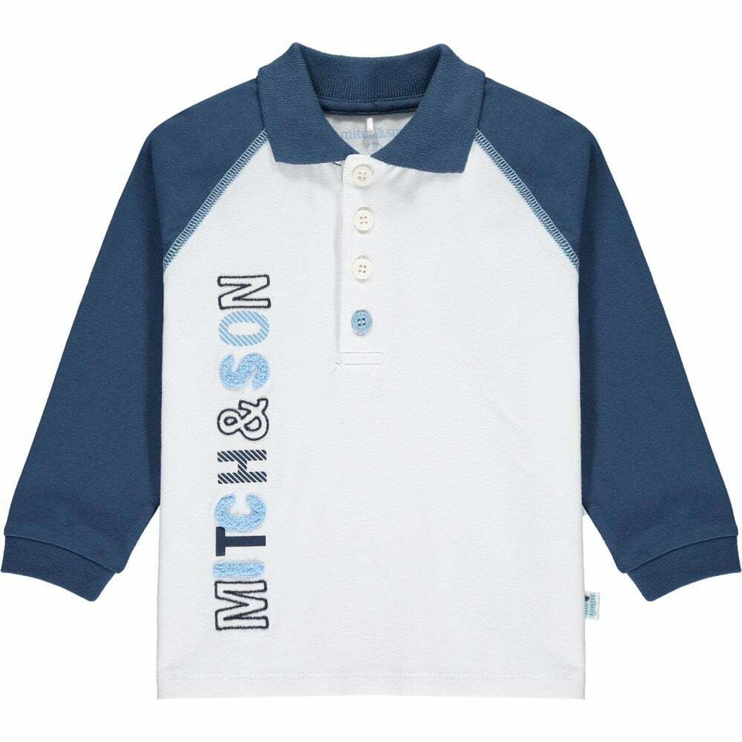 Boys White & Blue Logo Polo Shirt, 1, hi-res image number null