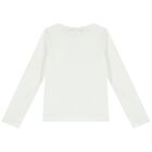 Girls Ivory & Navy Blue Bow Long Sleeve Top, 1, hi-res