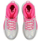 Girls Silver & Pink Faux Leather Trainers, 1, hi-res