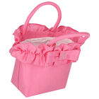 Girls Pink Logo Ruffled Bow Hand Bag, 1, hi-res