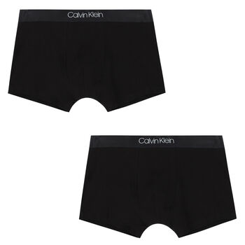 Boys Black Logo Boxer Shorts ( 2-Pack )