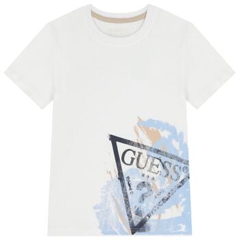 تشيرت بالشعار باللون الابيض للاولاد