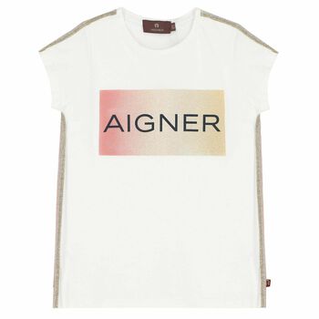 Girls White Logo T-Shirt