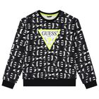 Boys Black Logo Sweatshirt, 1, hi-res