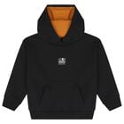 Boys Black Basketball Logo Hooded Top, 1, hi-res
