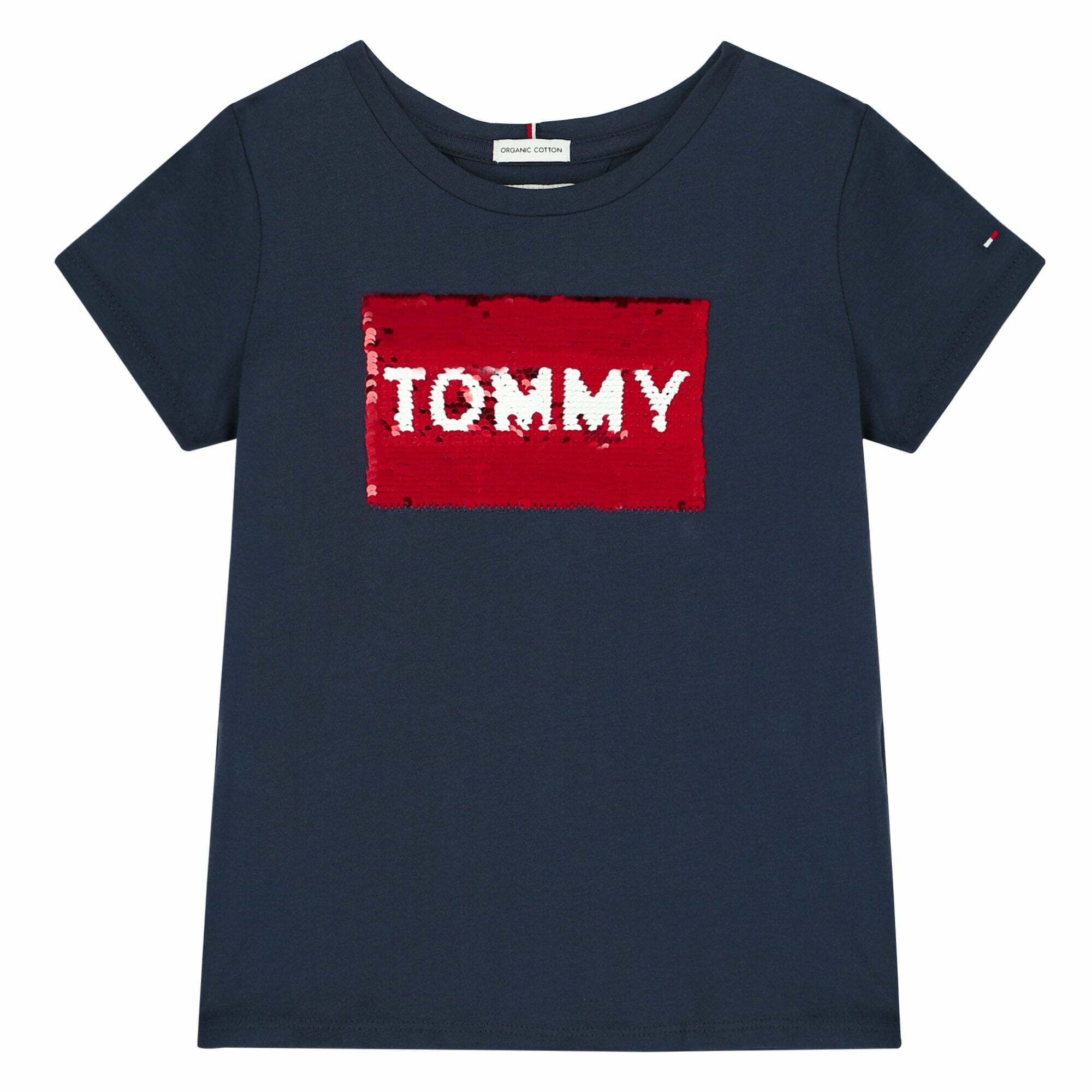 Tommy Hilfiger Girls Navy Blue Sequin T 