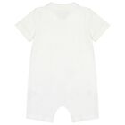 Baby Boys White Logo Romper, 1, hi-res