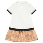 Girls Ivory & Beige Geo Map Dress, 1, hi-res