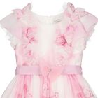 Girls Pink Ruffled Butterfly Dress, 1, hi-res