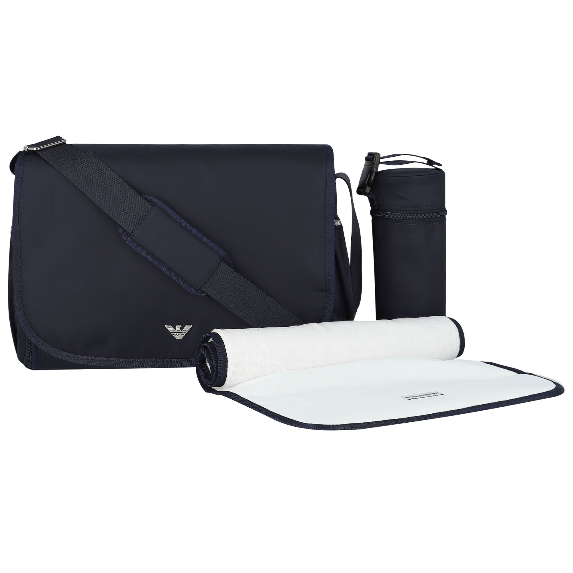 Emporio Armani Navy Blue Logo Baby Changing Bag Junior Couture