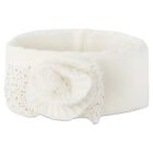 Baby Girls White Flower Knitted Headband, 3, hi-res