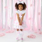 Girls White & Pink Cotton Bag, 1, hi-res