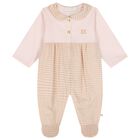 Baby Girls Pink & Gold Logo Babygrow, 2, hi-res