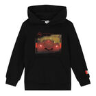Boys Black Logo Hooded Top, 1, hi-res