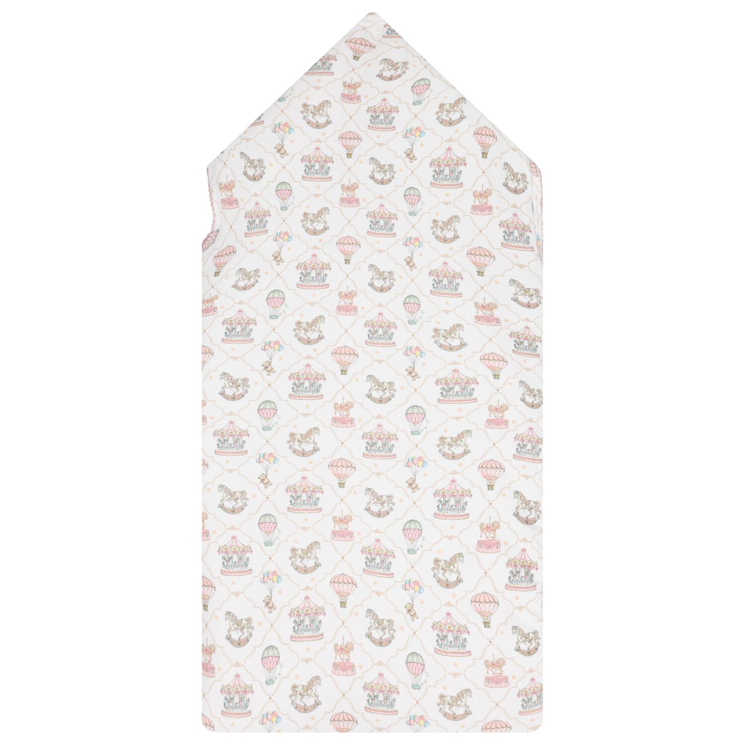 Baby Girls Pink & White Carousel & Hot Air Balloon Nest, 2, hi-res