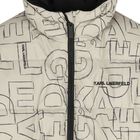 Boys Beige & Black Logo Reversible Puffer Jacket, 1, hi-res