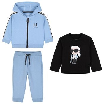 Younger Boys Blue Ikonik Karl Tracksuit Set