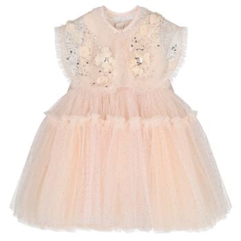 Girls Pink Rhinestone Tulle Dress