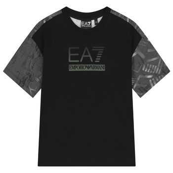 Boys Black & Grey Logo T-Shirt