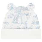Baby Boys White & Blue Africa Hat & Mittens Set, 1, hi-res